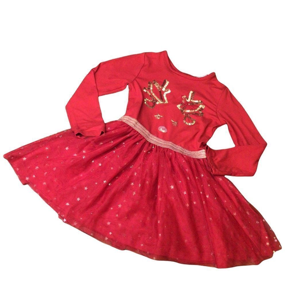 Btween size 4 girls dress reindeer design